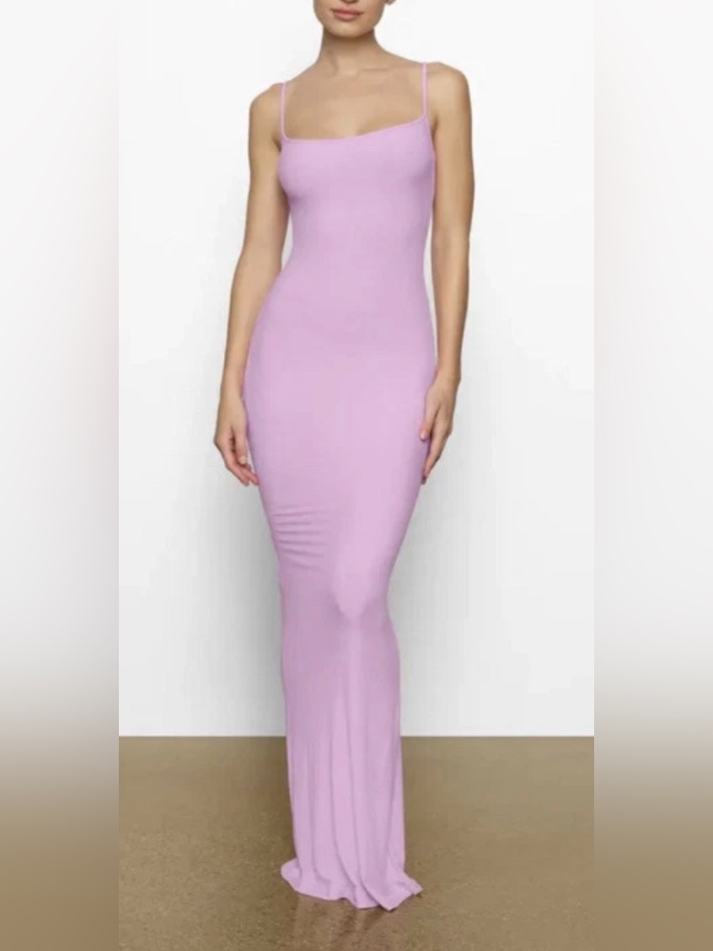 Skims Soft Lounge Long Slip Lilac Sleeveless Bodycon Maxi Dress Size S